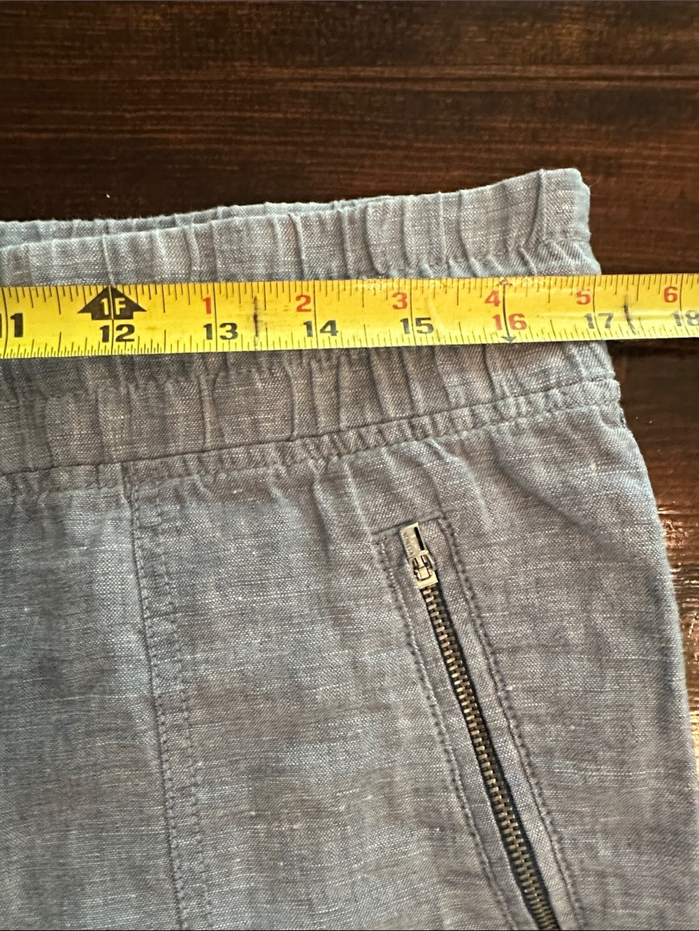 Athleta Cabo Linen Wide Leg 12 chambray pockets drawstring pants - Picture 11 of 16